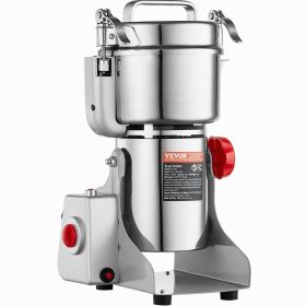 VEVOR 750g Electric Grain Mill Grinder, High Speed 2000W Commercial Spice Grinders, Stainless Steel Pulverizer Powder Machine