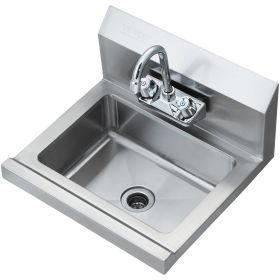 VEVOR Commercial Hand Sink with Faucet, Stainless Steel Sink for Washing, Small Hand Washing Sink, Wall Mount Hand Basin, Utility Sink for Restau
