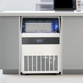 Commercial Ice Maker Freestanding Cabinet Machine 440lbs/24H 160 Ice Cubes (Option: silver)