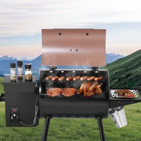 Wood Pellet Grill Smoker Outdoor Electric BBQ Grills 456 Sq.in Cook Area (Option: Black)