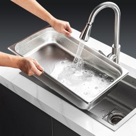 4 Pack Hotel Pans, Full Size Anti-Jam Steam Pan With Lid, 0.8mm Thick Stainless Steel Steam Table Pan, 4-Inch Deep Commercial Table Pan, Catering (Option: Natural)